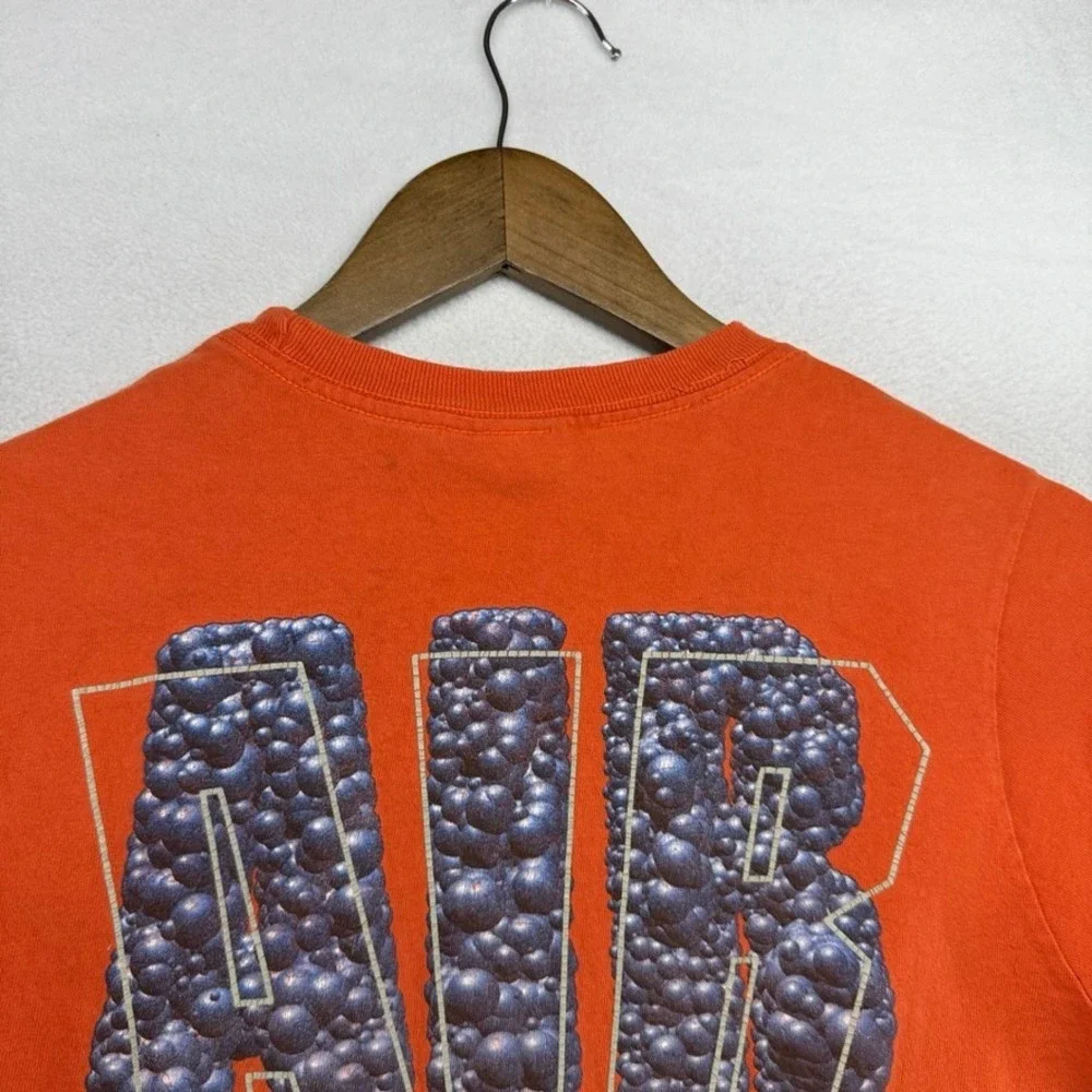 Vintage Nike Shirt Boys Small Orange Tech Bubbles y2k Center Swoosh Graphic y2k